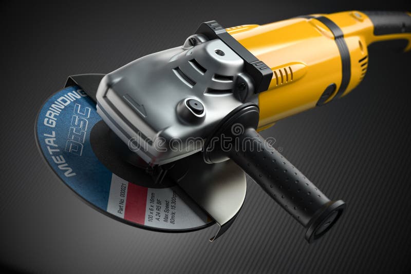 Angle grinder machine on black background royalty free illustration
