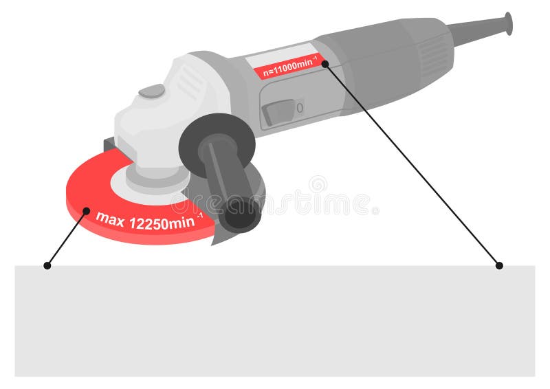 Angle grinder safety tips. royalty free illustration