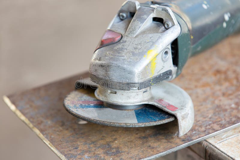 Angle Grinder Tool on Metal Sheet Stock Photo Image of metalwork