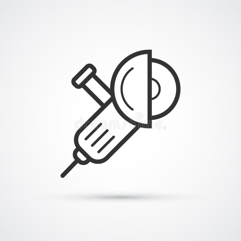 Angle grinder trendy line icon. Vector eps 10 vector illustration