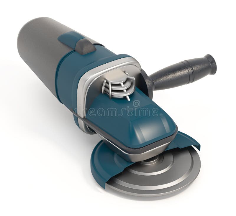 Angle grinder on white. 3D illustration vector illustration.