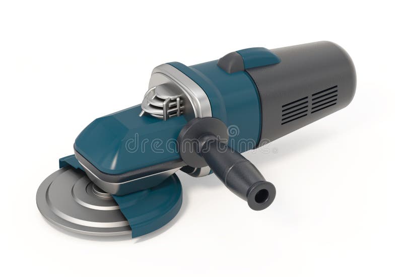 Angle grinder on white. 3D illustration vector illustration.