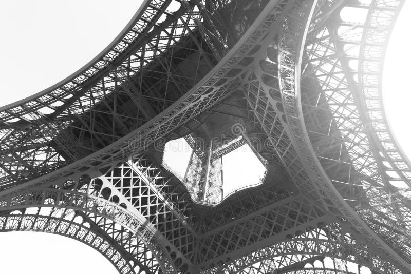 Angle shot of The Eiffel tower stock photography