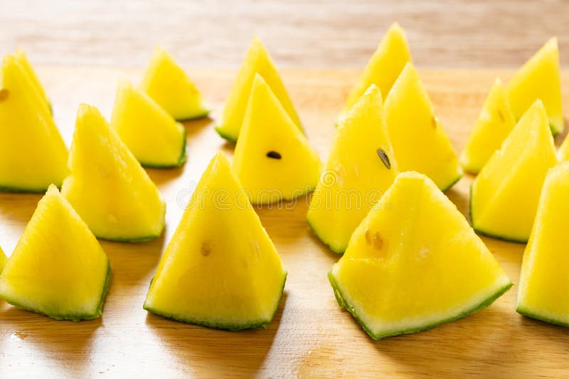 Yellow Color Fresh Watermelon Stock Image Image of horizontal