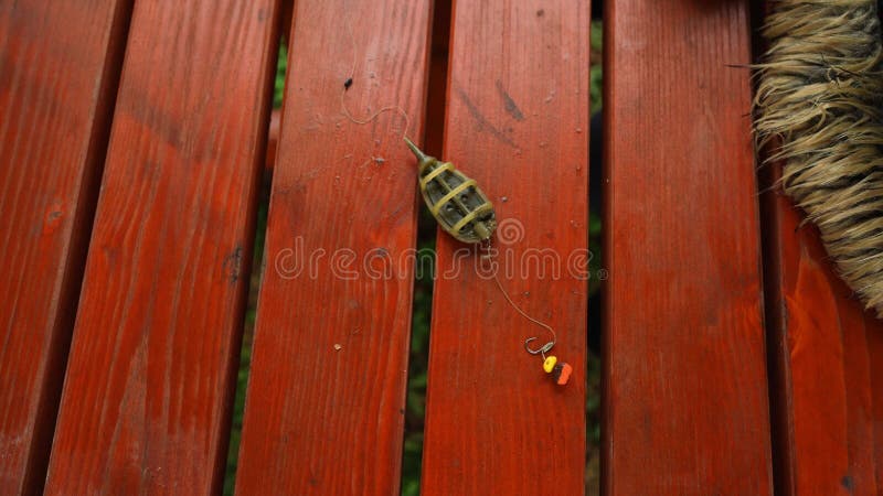 Angler Setting Up End Rig and Dropping Something Under the Table