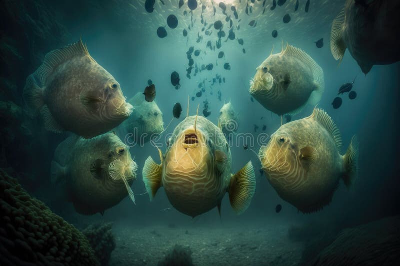 Blobfish fish underwater lush nature por generative ai