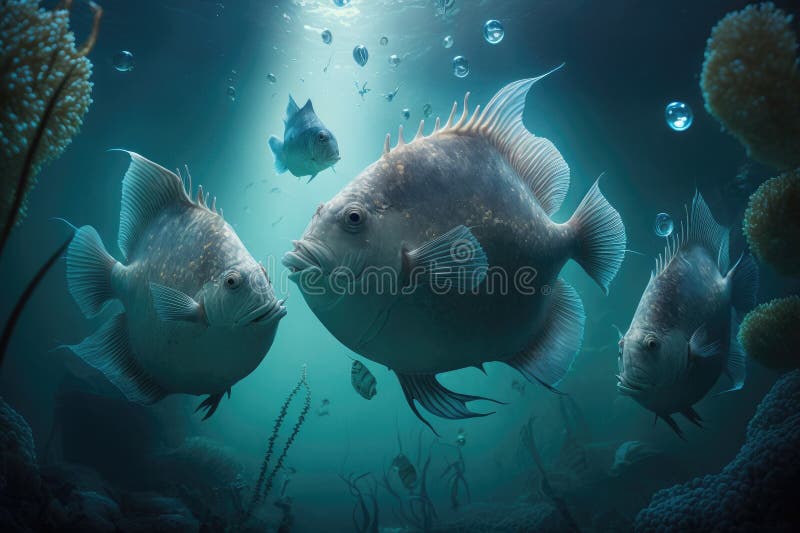 Blobfish fish underwater lush nature por generative ai