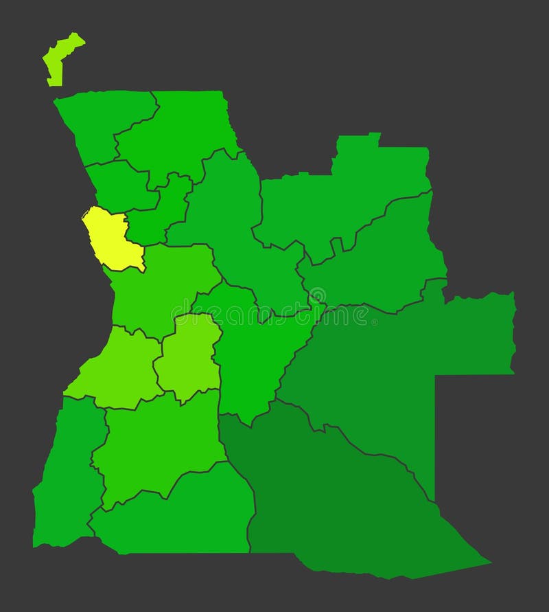 Angola Map Population Demographics and Scratched Stamp Seal Stock