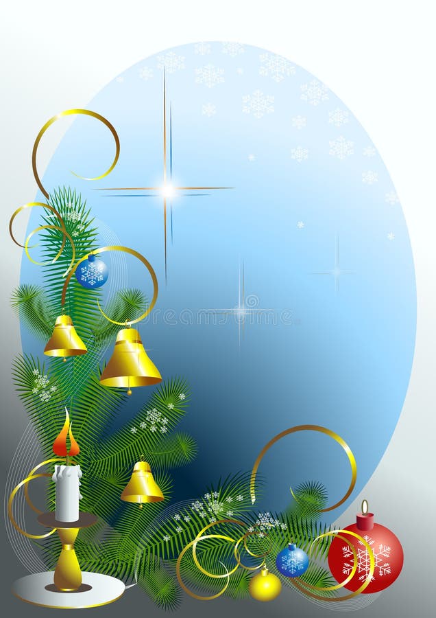 Angolo dell'albero di Natale con la candela. illustrazione vettoriale Angolo dell'albero di Natale con la candela. illustrazione vettoriale