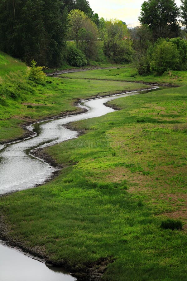 A small peaceful pretty curvy creek meanders through a low wet land!. A small peaceful pretty curvy creek meanders through a low wet land!