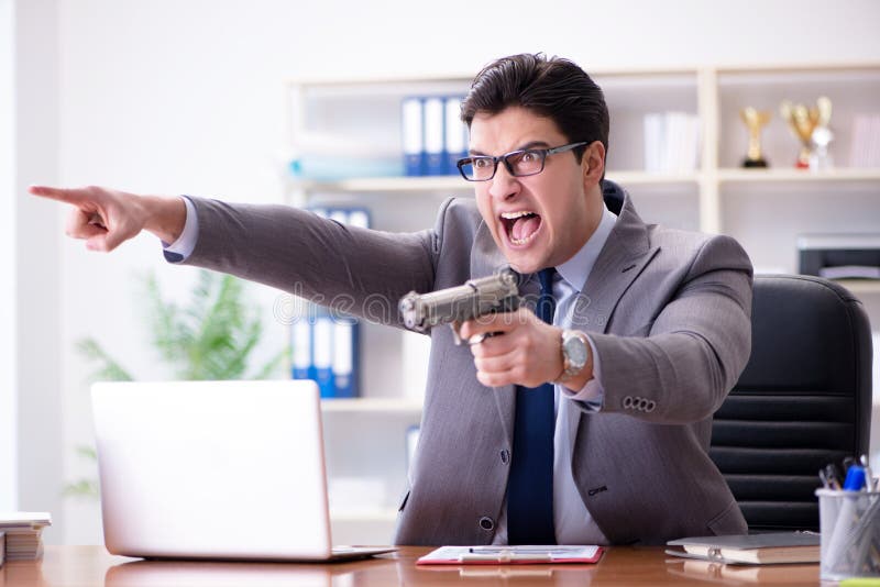 The Angry Aggressive Businessman In The Office Stock Photo Image Of