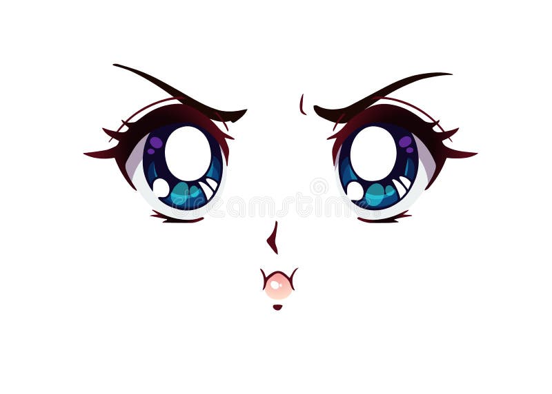 Angry anime style big green eyes. Hand drawn vector illustration. Isolated.  8127242 Vector Art at Vecteezy