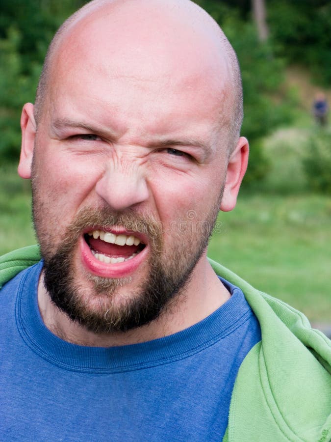 Angry bald man royalty free stock photography Angry bald man royalty free stock photography