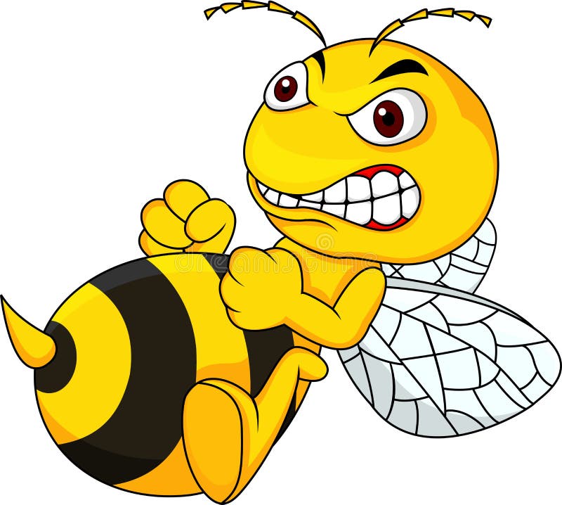 Angry bee cartoon