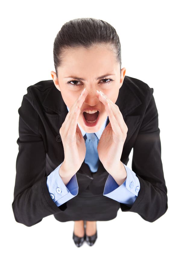 Angry boss yelling royalty free stock image