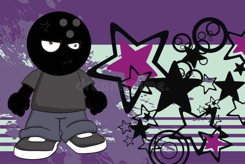 Angry Cartoon Bowling Ball stock vector. Illustration of bowling 55074390