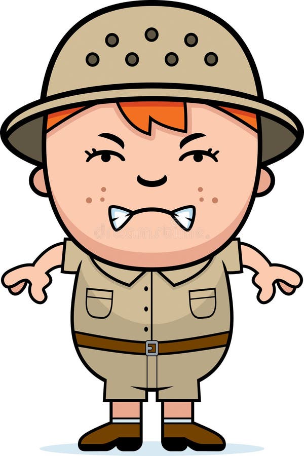 Angry Boy Explorer royalty free illustration