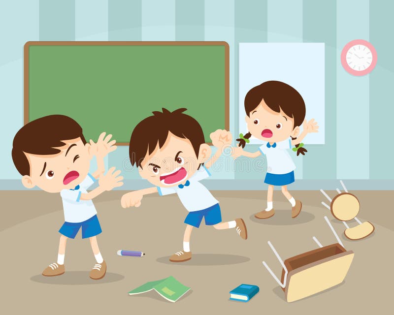 Angry boy hitting him friend royalty free illustration Angry boy hitting him friend royalty free illustration