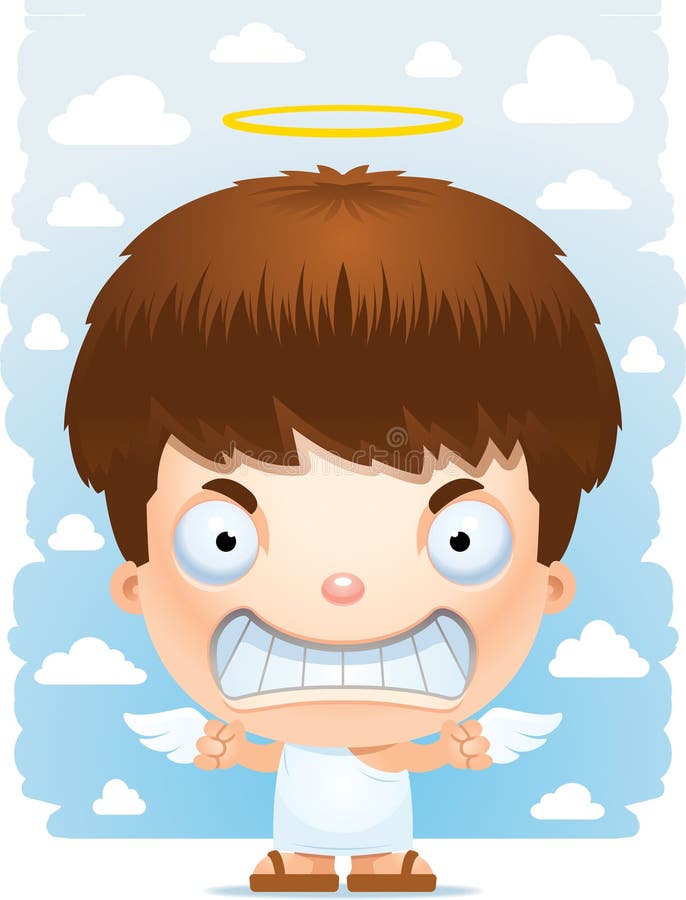 Download Angry Cartoon Boy Angel stock vector. Illustration of ...
