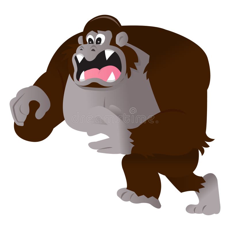 Angry Cartoon Gorilla Lunging Forward royalty free illustration Angry Cartoon Gorilla Lunging Forward royalty free illustration