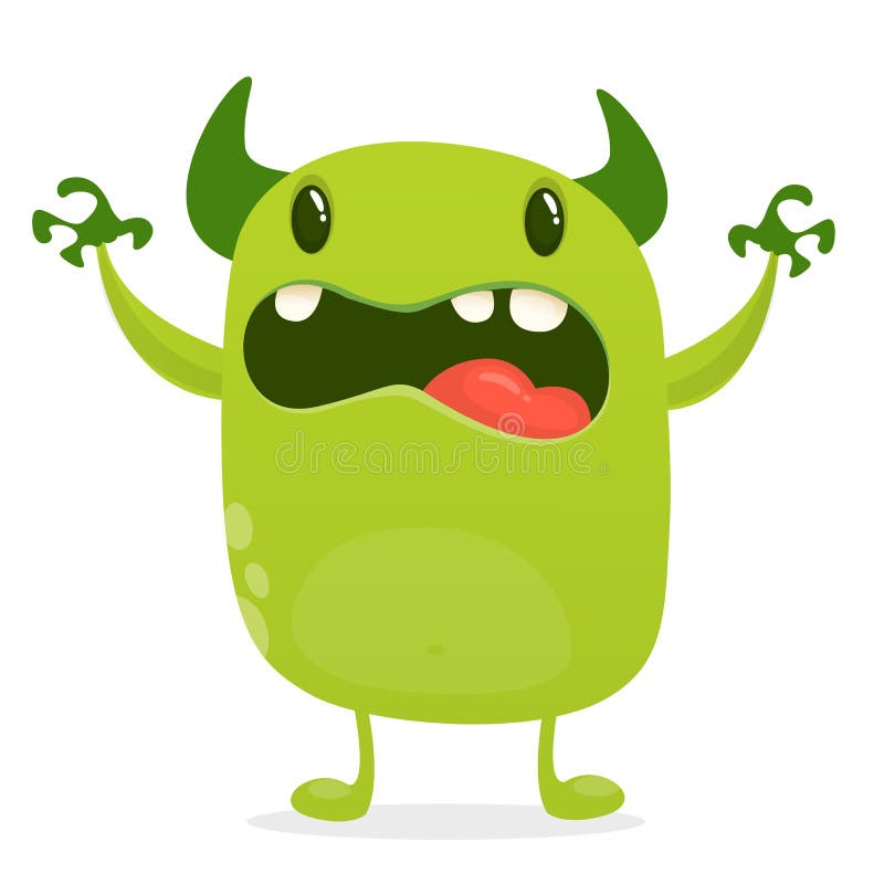 Angry Cartoon Green Monster. Big Collection of Cute Monsters for Halloween  Stock Vector - Illustration of cute, funny: 109881375