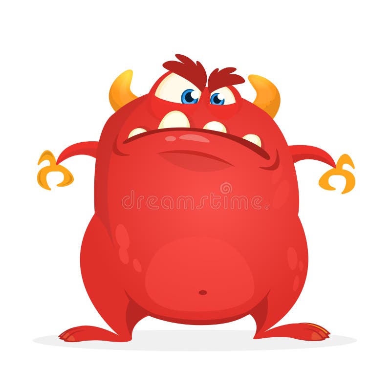 Angry Cartoon Monster. Vector Illustration of Red Monster Character for Halloween. Stock Vector - Illustration of cute, mascot: 109878982 Angry Cartoon Monster. Vector Illustration of Red Monster Character for Halloween. Stock Vector - Illustration of cute, mascot: 109878982