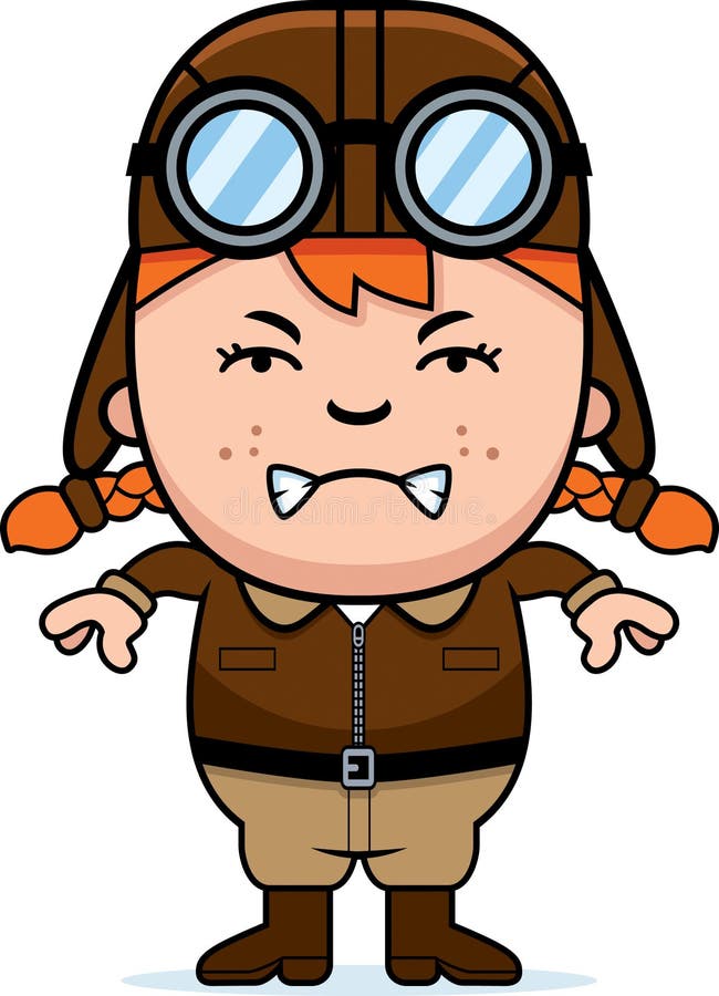 Angry Cartoon Pilot stock illustration