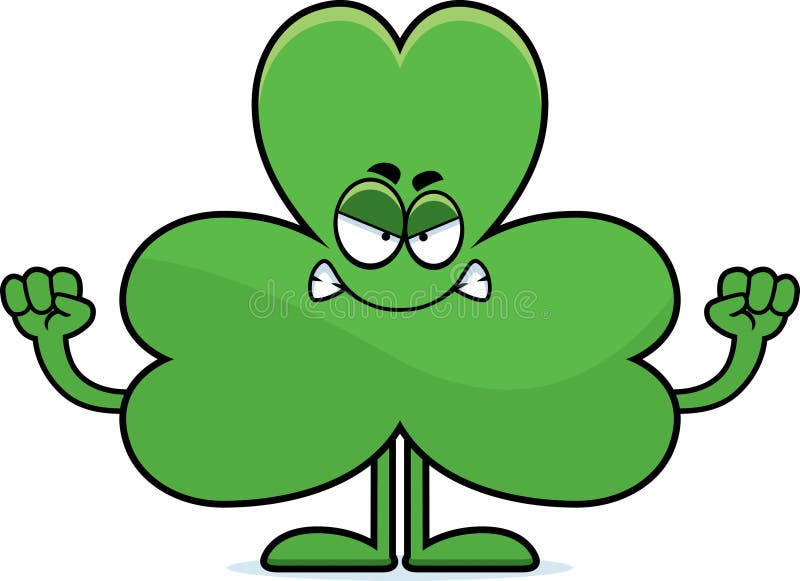 Angry Cartoon Shamrock stock vector. Illustration of cartoon - 47751734