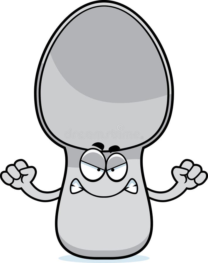 Angry Cartoon Spoon stock vector. Image of cartoon, illustration 47778896