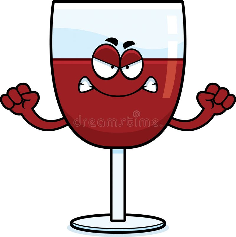 Angry Cartoon Wine vector illustration