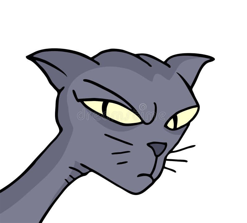 Angry Evil Cat Drawing Vector Stock Vector (Royalty Free