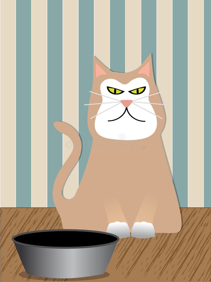 Vector Illustration Keywords: Angry Cat Cartoon Character. Funny