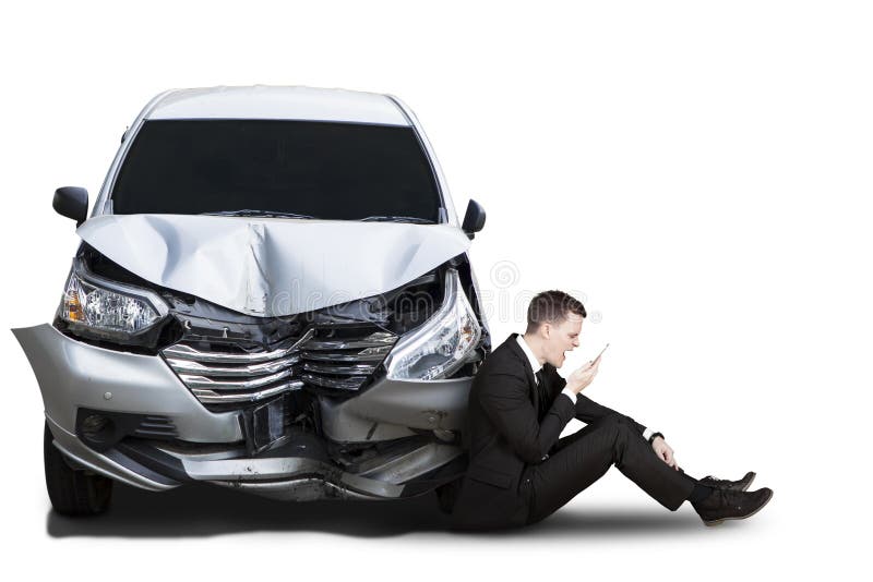 Angry businessman with broken car royalty free stock image Angry businessman with broken car royalty free stock image