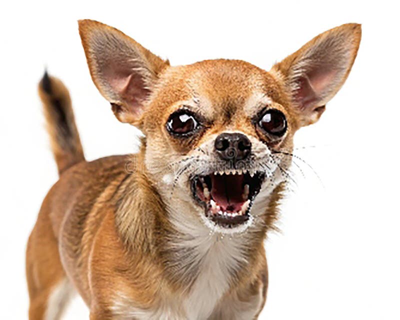 Angry chihuahua brulica due anni di isolamento su base trasparente illustrazione di stock