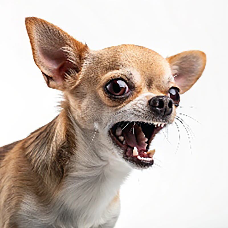 Angry chihuahua brulica due anni di isolamento su base trasparente illustrazione di stock