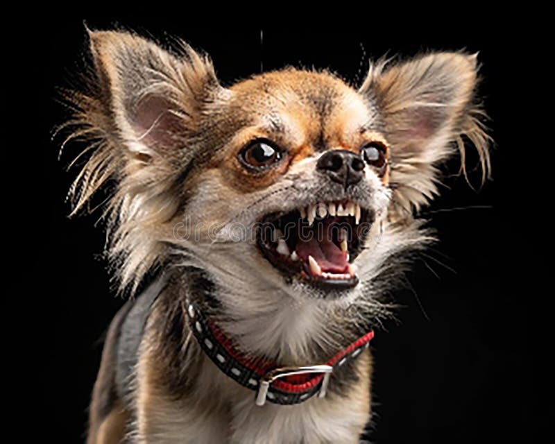Angry chihuahua brulica due anni di isolamento su base trasparente illustrazione di stock