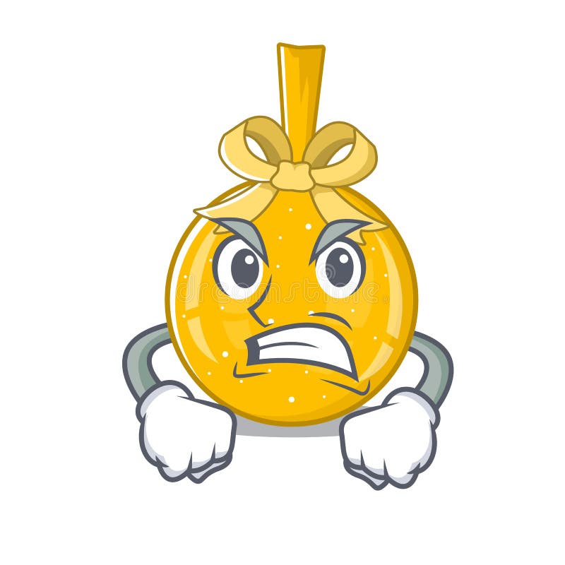 Angry christmas ball gold on a character royalty free illustration
