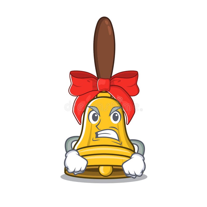 Angry christmas bells isolated in the cartoon stock illustration