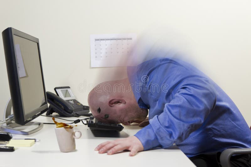 Angry Worker Hit His Keyboard Stock Image Image Of Desk