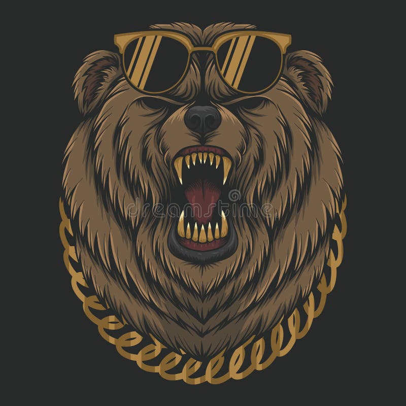 Angry cool Bear  vector illustration for your company or brand. Angry cool Bear  vector illustration for your company or brand