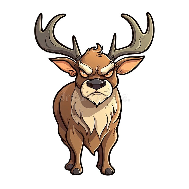 angry deer sticker isolated tansparent background png logo generative ai 277306711