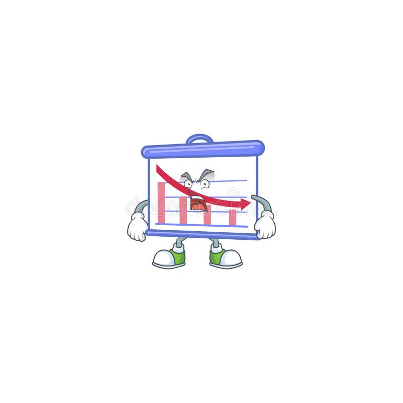 Angry down graphic board for decrease report vector illustration. Decrease business graph vectors