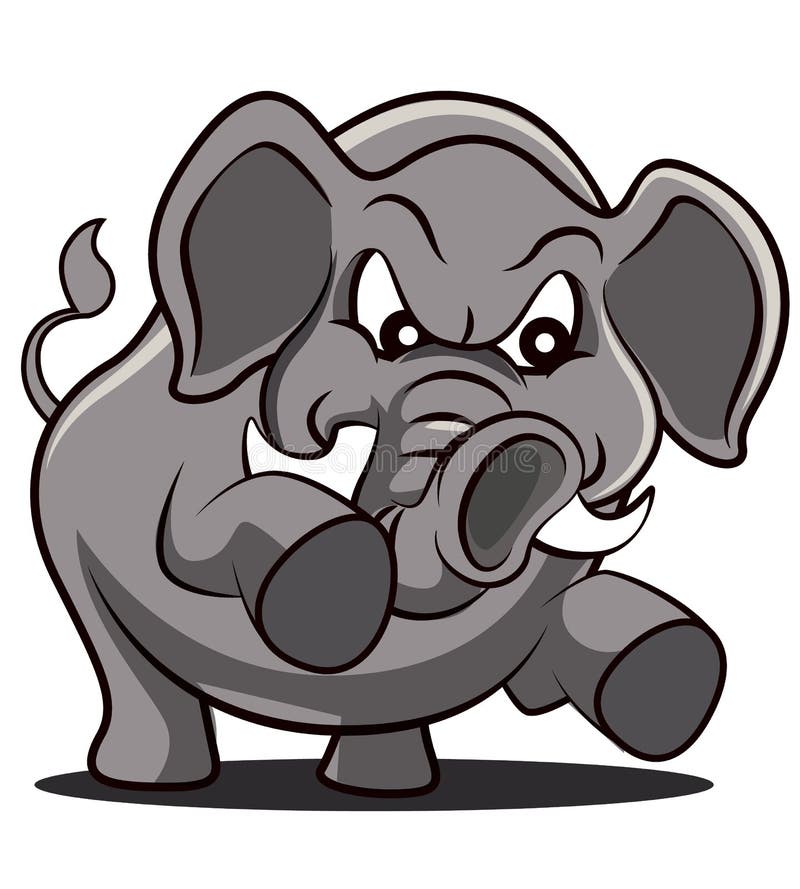 Angry Elephant with Strong Trunk Cartoon Character Stock Vector -  Illustration of graphic, africa: 152220773