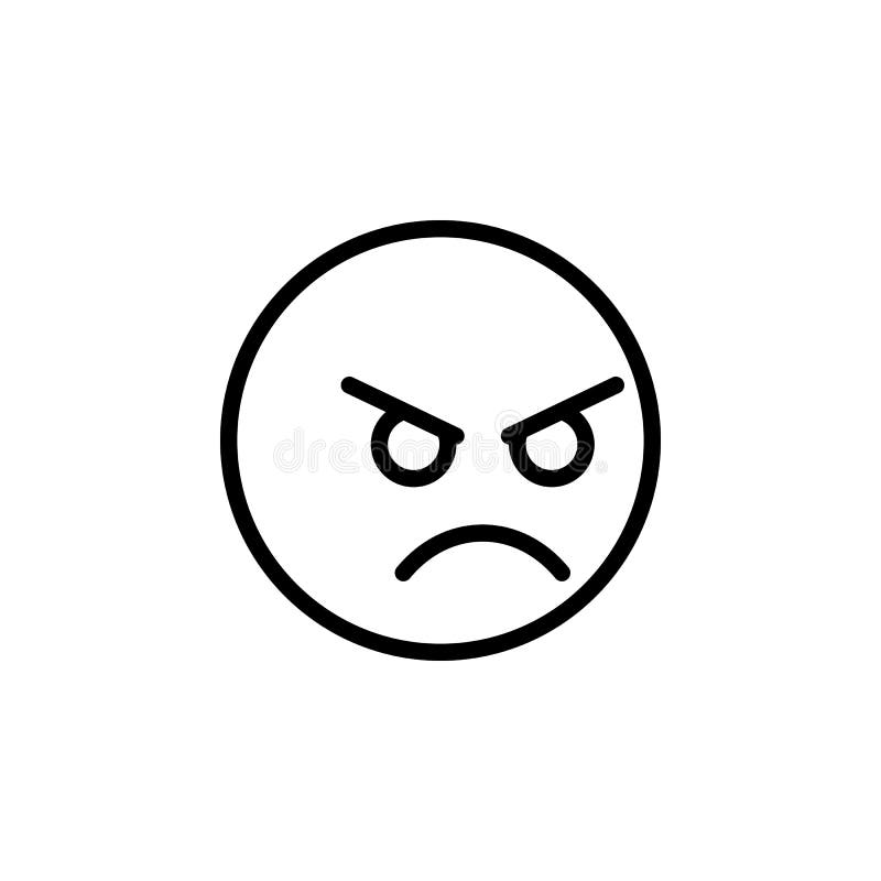 Cat Angry Emoji Outline Icon. Signs and Symbols Can Be Used for Web, Logo,  Mobile App, UI, UX Stock Illustration - Illustration of depressed, white:  151899731