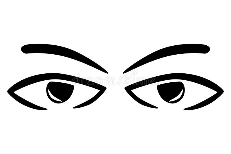 Angry Eye, Simple Vector Illustration at white vector illustration
