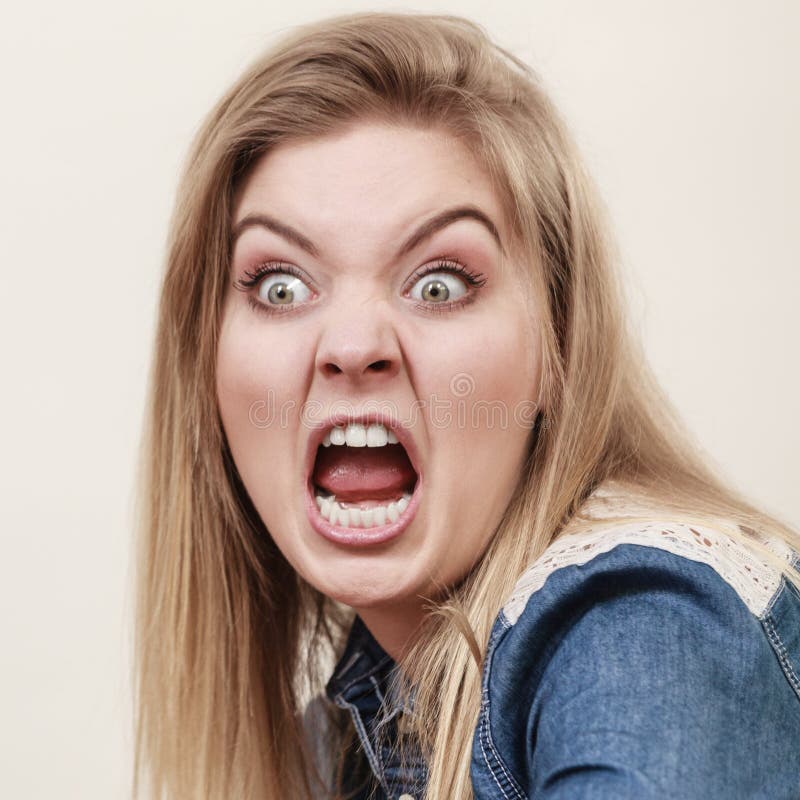 Angry Furious Woman Screaming Stock Image - Image of anger, funny: 112280133