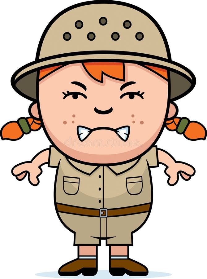 Angry Girl Explorer stock illustration