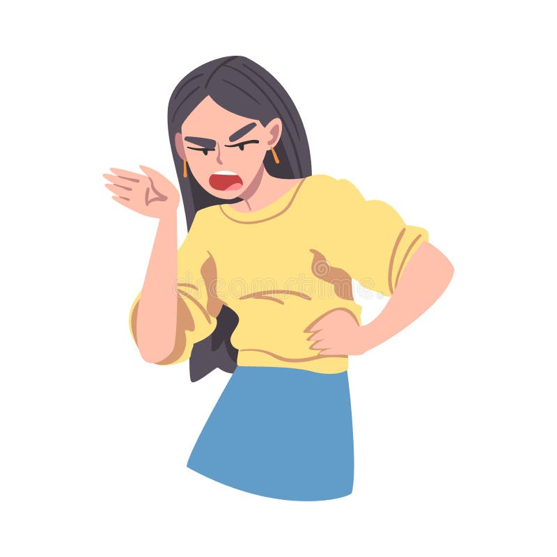 Angry Girl, Grumpy Young Woman, Human Emotions and Feelings Concept Cartoon  Vector Illustration Stock Vector - Illustration of female, anger: 217032557