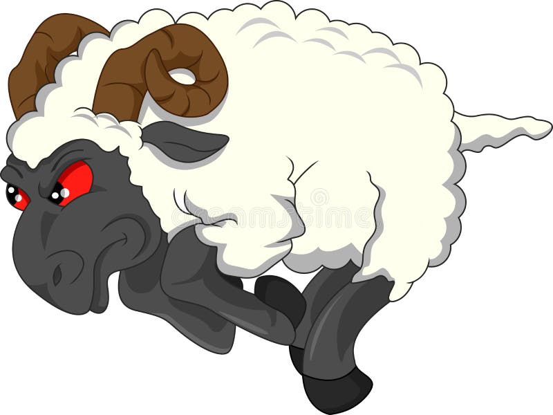 Black Angry Goat Cartoon