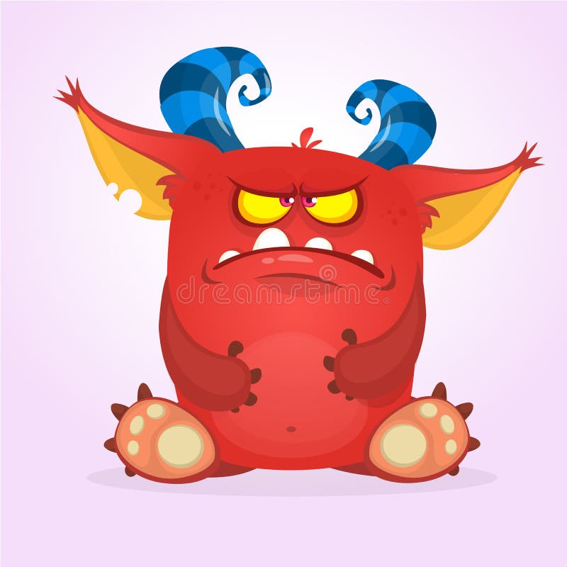 Angry Cartoon Pequeno Troll. Ilustração Vetorial De Um Pequeno Monstro  Assustador Royalty Free SVG, Cliparts, Vetores, e Ilustrações Stock. Image  104064128